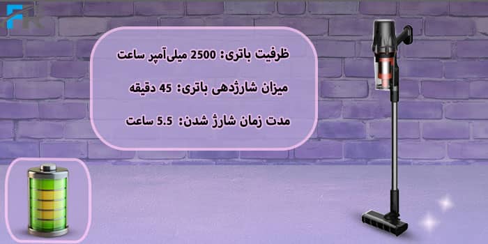 ظرفیت باتری 2500 میلی‌آمپر ساعت