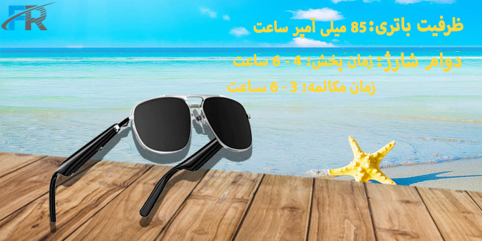 عینک هوشمند گرین لاین مدل GNMIAMISG - Miam دارای ظرفیت باتری 85 میلی آمپر ساعت