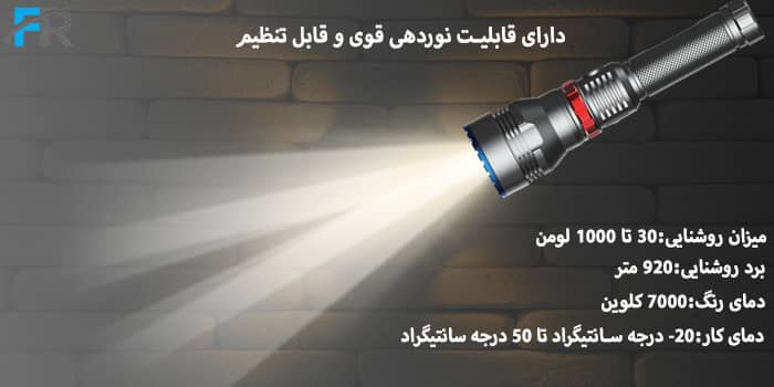 میزان روشنایی: 30 تا 1000 لومن
