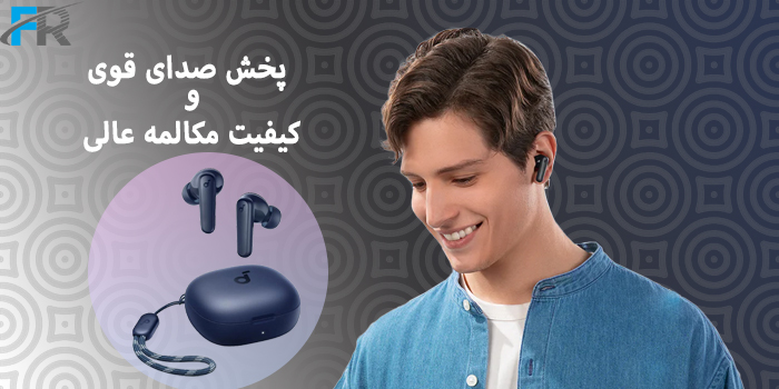 هدست بلوتوث اَنکر مدل Soundcore R50i مجهز به دو میکروفون با قابلیت هوش مصنوعی ENC