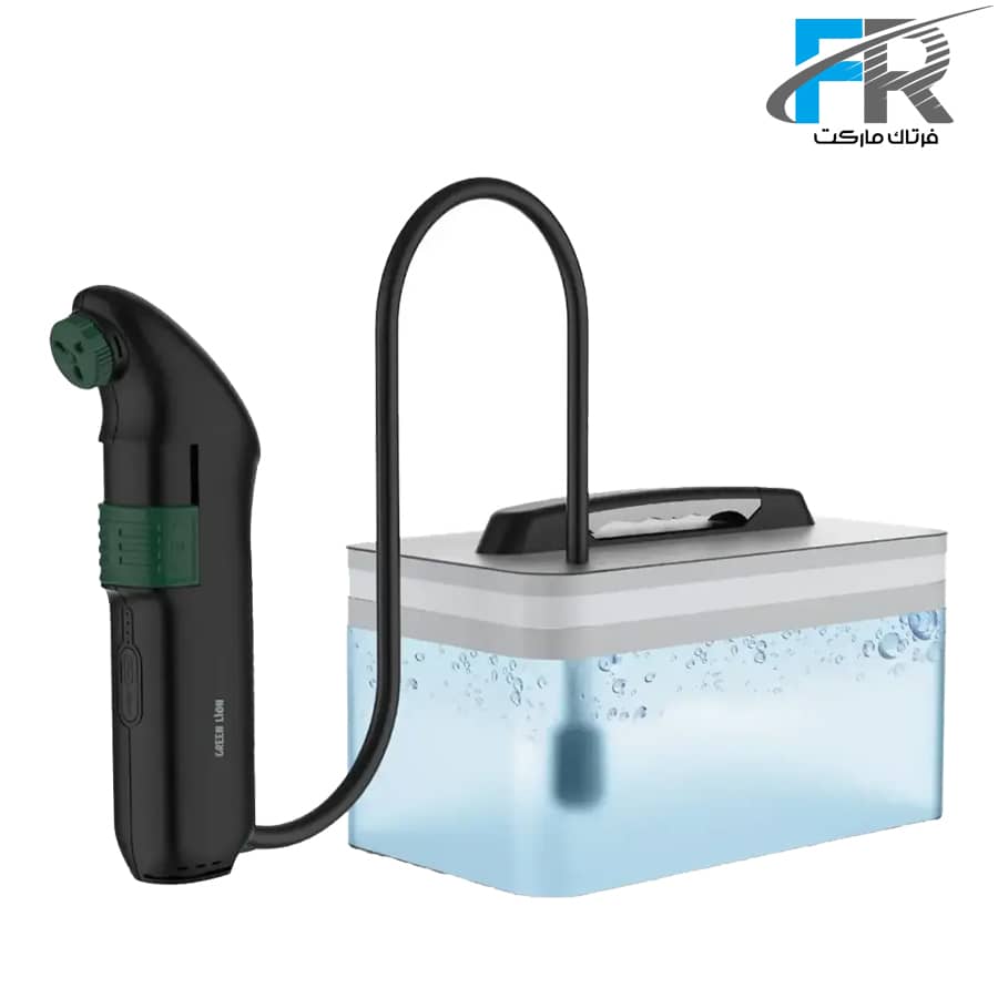 شلنگ سفری 1600 میلی آمپر همراه با مخزن آب گرین لاین مدل GNPRTVLBDT - Bidet Pro with Tank