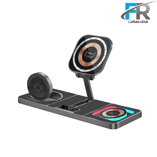 شارژر وایرلس 3 در 1 پرومیت مدل AURASLATE-TRIO