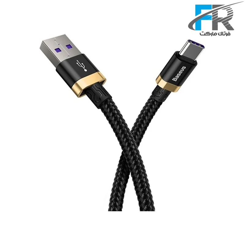 کابل تبدیل USB به Type-C باسئوس مدل Purple Gold Red Flash CATZH-B طول 2 متر