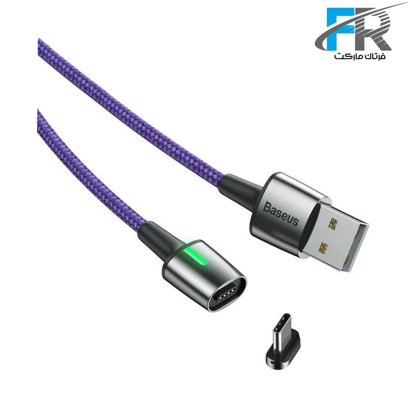 کابل تبدیل USB به Type-C باسئوس مدل Zinc Magnetic CATXC-A طول 1 متر