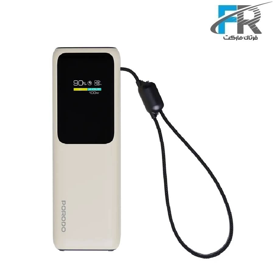 پاوربانک 20000 میلی‌آمپر ساعت نمایشگر هوشمند و کابل داخلی Type-C پرودو مدل PDPBFCH098